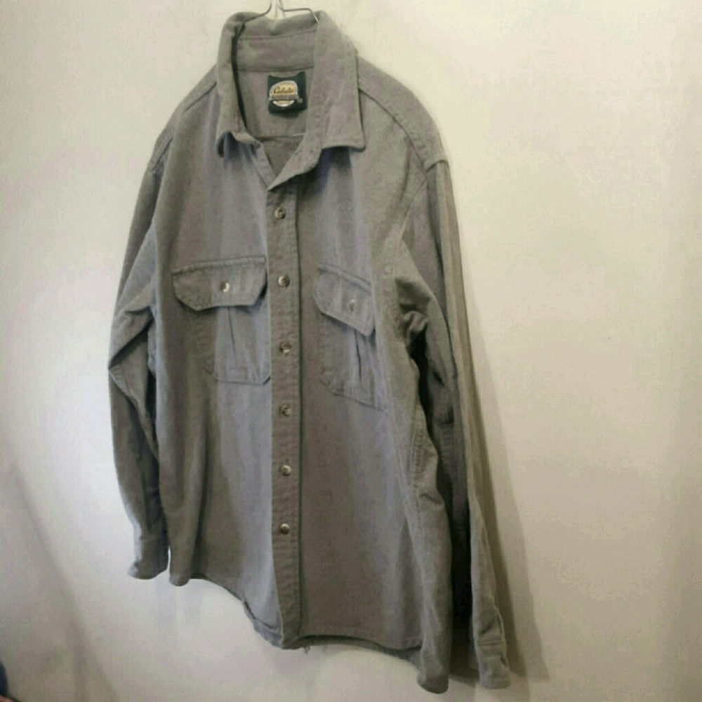 Vintage Cabela's Outdoor Gear Gray Button Up Long